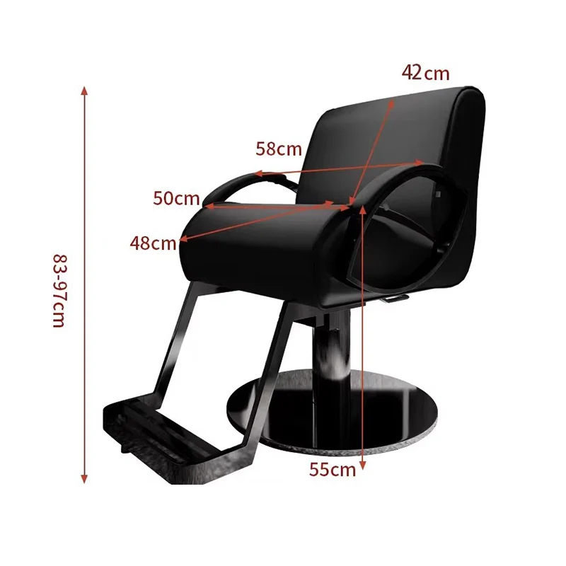 Comfortable Leather Barber Chair For Haircut Perm Dyeing Rotary Lifting-for Salon Furniture Featuring A Simple Design