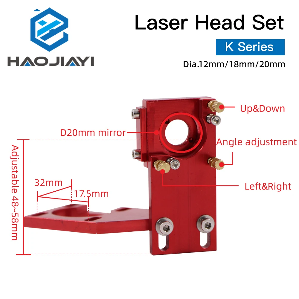 Imagem -04 - Grupo Principal do Laser do Co2 Lente Diâmetro do Espelho 20 mm para a Gravura do Laser Máquina de Corte Co2 4060 K40 Diâmetro 12 18 20 mm