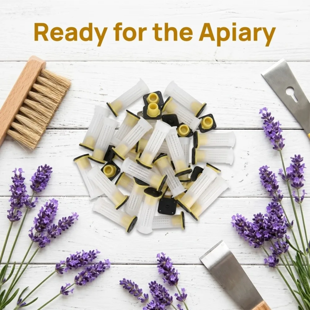 50Pcs Starter Kit Plastic Material Beekeeping Kit Durable Reusable Rearing Cup Kit Queen Bee Roller Cages Beekeeping