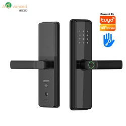 Silver Euro 72mm 85mm mortise Smart door lock Tuya wifi Ttlock Home security fingerprint pincode electronic digital door lock