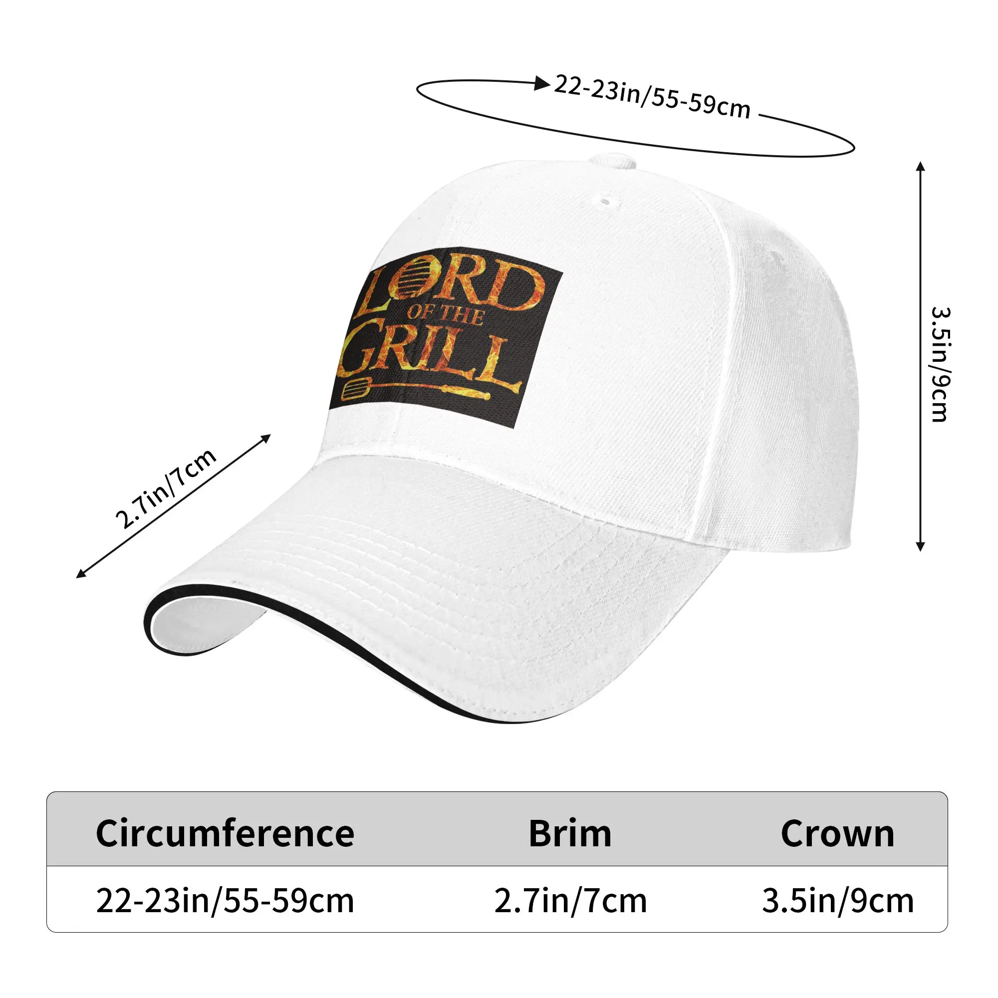 Lord of the grill, Barbecue chef Cap Casual Baseball Caps Adjustable Hat Hip Hop Summer Unisex Baseball Hats Customizable