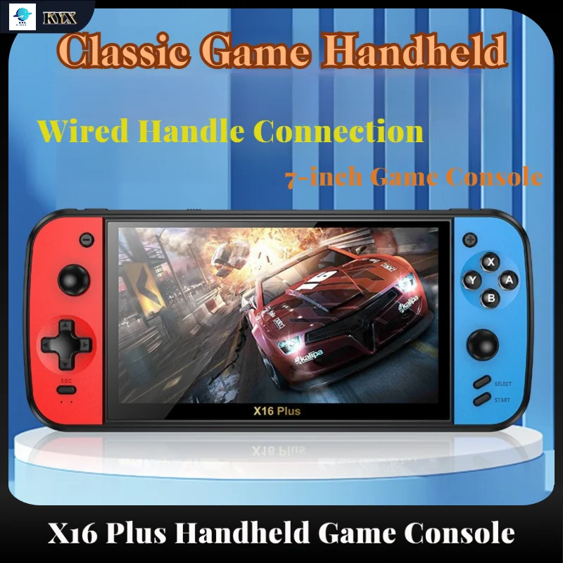 X16 plus Портативная портативная игровая консоль 7 дюймов 3000 мАч Ностальгические ретро-игры высокой четкости с игровым контроллером для ТВ X16 plus Портативная портативная игровая консоль 7 дюймов 3000 мАч Ностальгические ретро-игры высокой четкости с игровым контроллером для ТВ