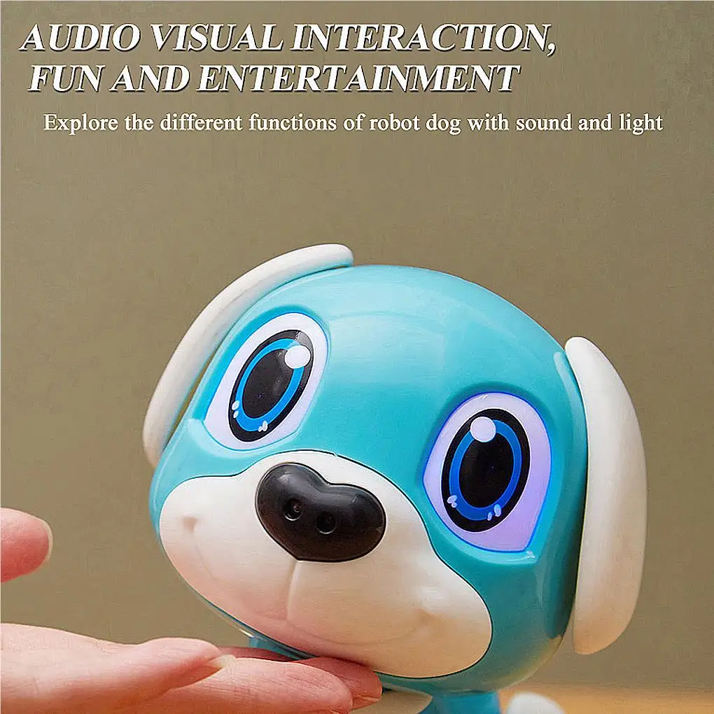 Jouet pour chien enfants Robot pour animaux de compagnie intelligent capteur de geste de chiot évitement d'obstacles batterie Robot chien, rose