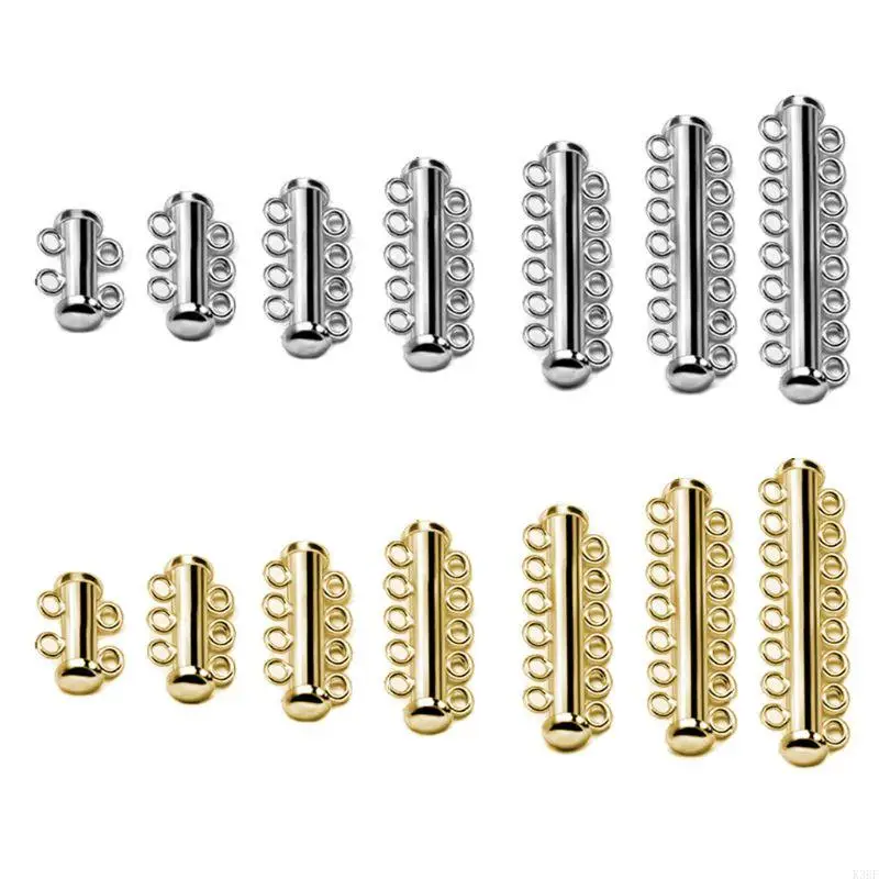 

K3KF Slider Clasp Buckles End Clasps Connector Fastener Lock Rhodium Plated Buckle