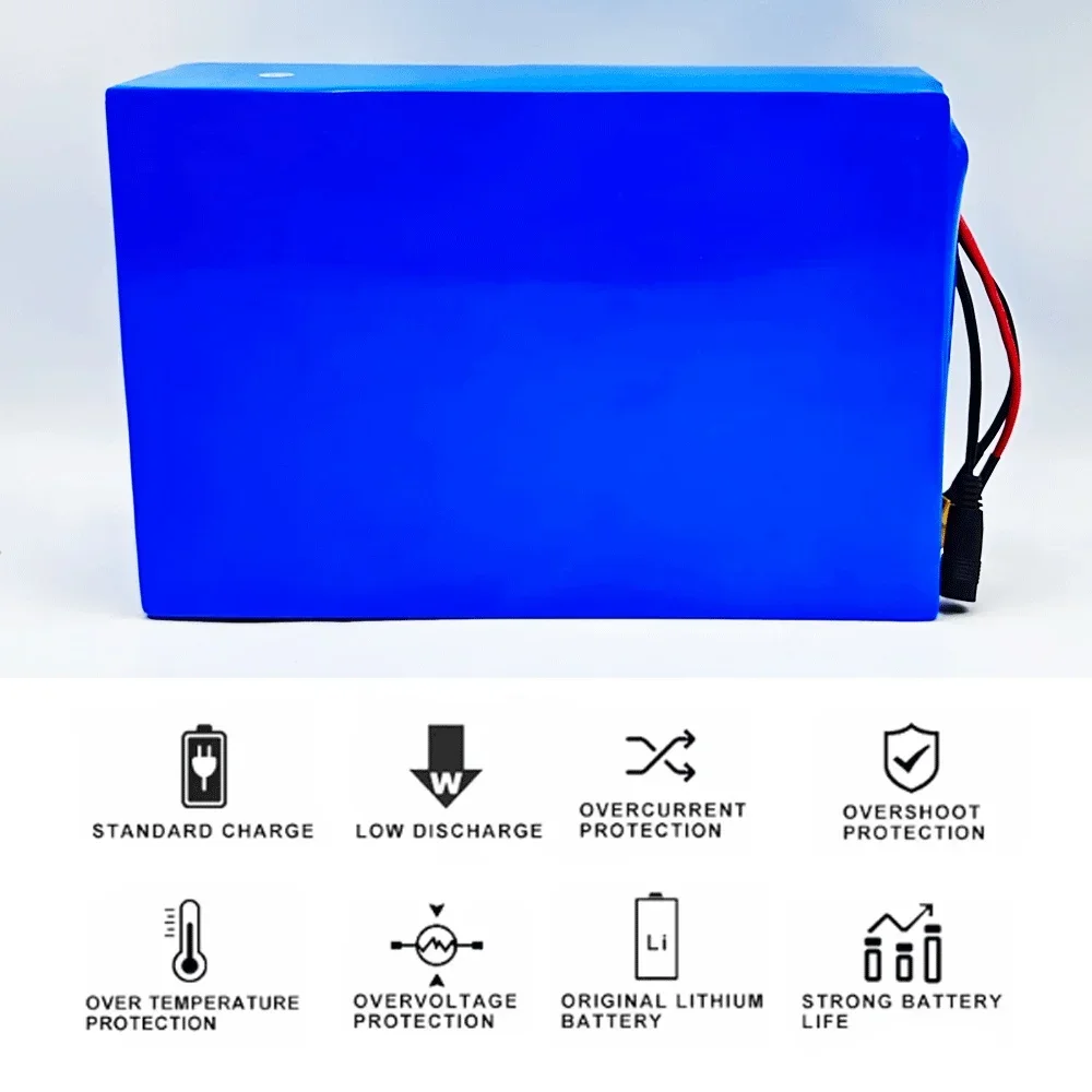 48V 30000mAh 18650 13S8P Lithium Battery Pack 2000W Battery Built-in BMS Suitable for Electric Bicycles Scooters Small Motorcycl