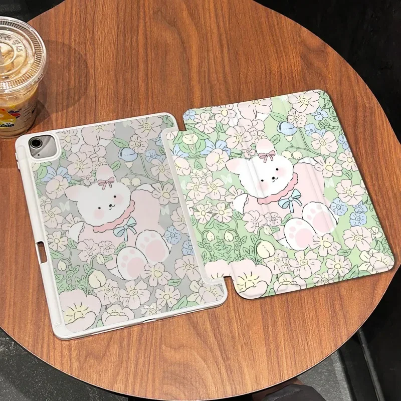 Flower Rabbit Smart Stand Case Cover for Air 4 Air 5 IPad Pro 11 2022 Ipad Mini 6th Generation 2021 2018 9.7 5/6th Air 2/3 10.5