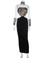 CNYISHE Hollow Out Strapless Lace Patchwork Hip Wrap Sexy Club Women Dresses Sheath Bodycon Fashion Female Outfits Party Slim - Image 6