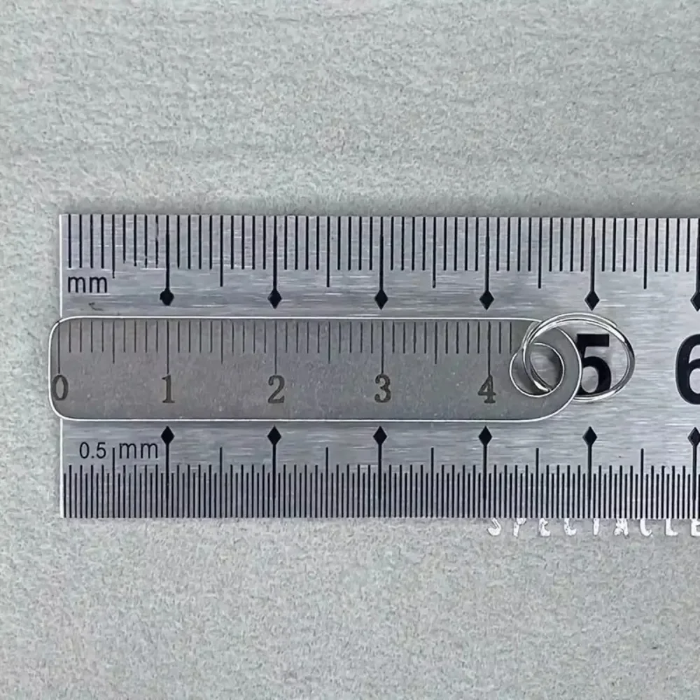 Portable Stainless Steel Mini Ruler Anti Lost Small Size Metal Ruler Keychain Keychain School Supplies