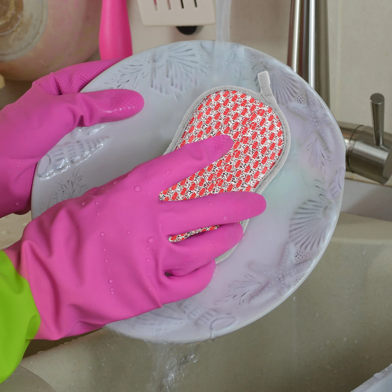 

10pcs Kitchen Cleaning Sponge Strong Water Absorption Reusable Dish Scrub Sponge For Daily Use Small Compact Household Cleaning