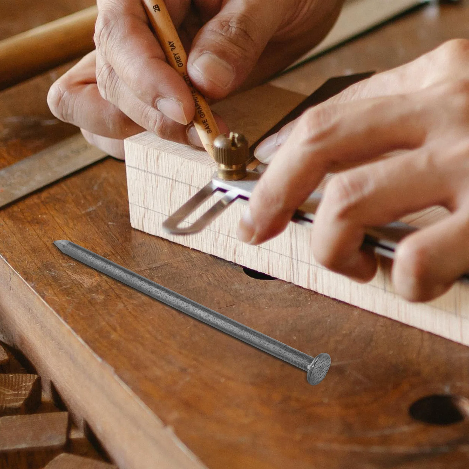 

22pcs 500G Woodworking Long Nails Heavy Duty Iron Nails For Door Frame Fence Track Spike Concrete Masonry Hardware Fasteners