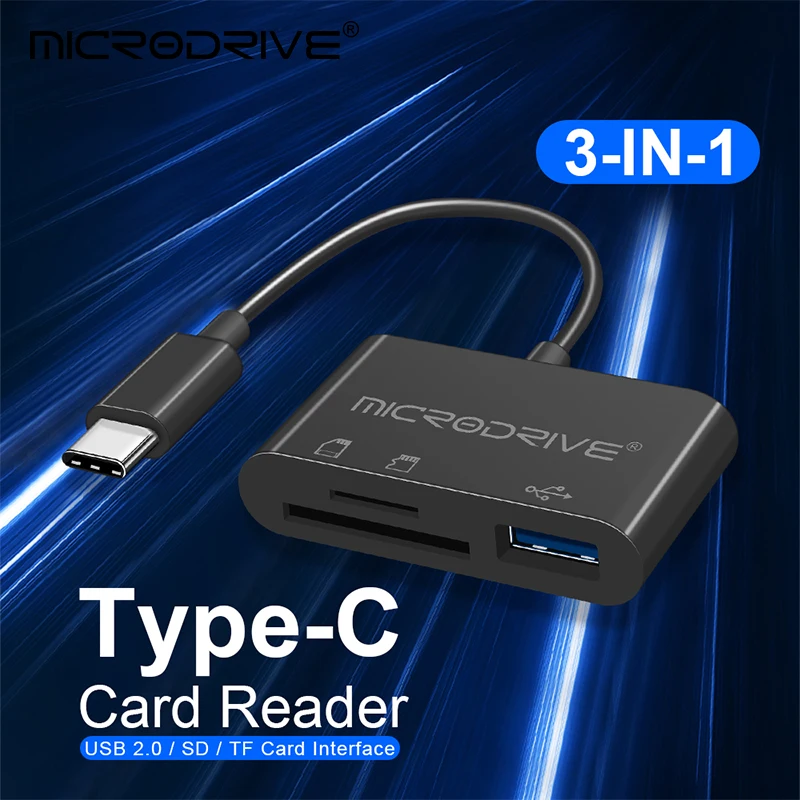 USB Type C Adapter USB TF SD Card Reader USB-C Memory Card Adapter 3 IN 1 HUB For Macbook Samsung Huawei XiaoMi Laptop Phone