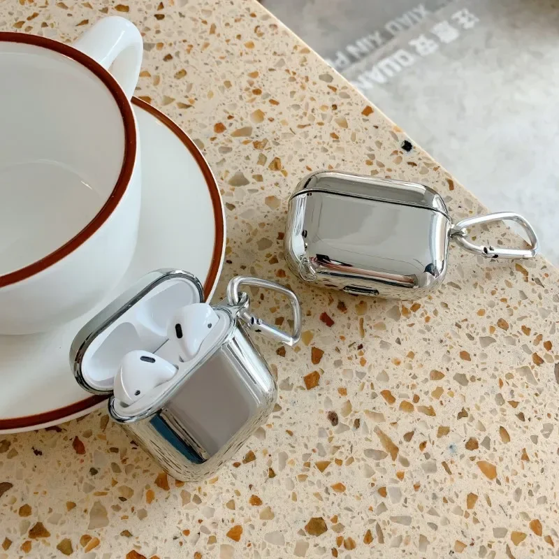 電気めっきイヤホンケースairpodsため1 2 3シンプルな保護apple airpodsプロケースでキーホルダーボックス
