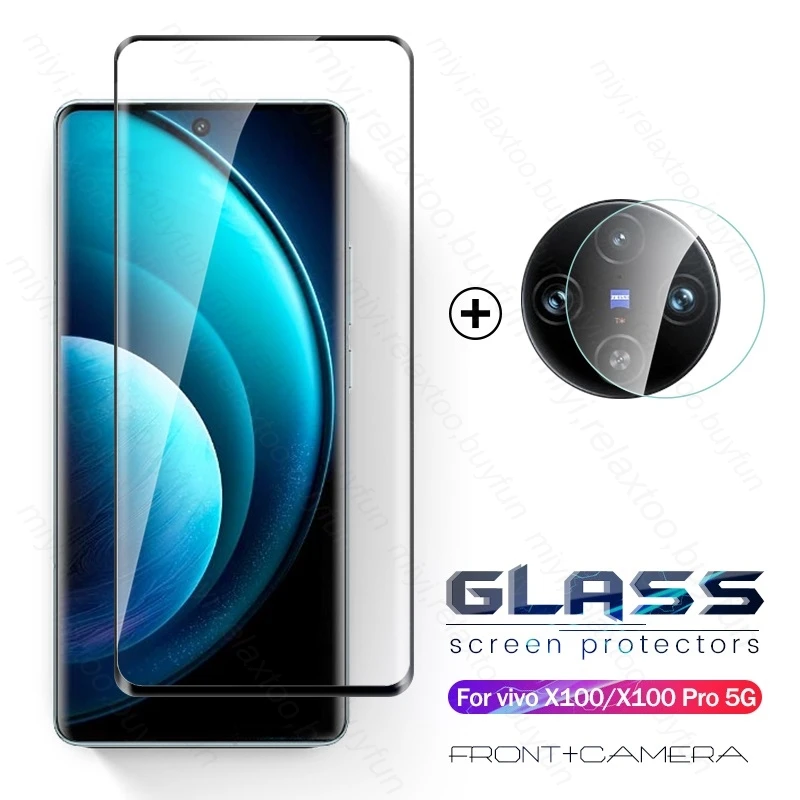 2To1 19D Curved Tempered Glass Case For vivo X100 Pro 5G Camera Lens Protector Screen Cover vivoX100 vivoX100pro X 100 X100Pro