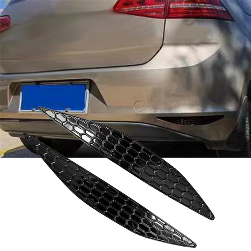 1Pair Rear Bar Honeycomb Reflector Cover Trim Styling For VW Golf 7 GTI MK7 2014-2018 Tail Fog Light Strips Sticker Accessories