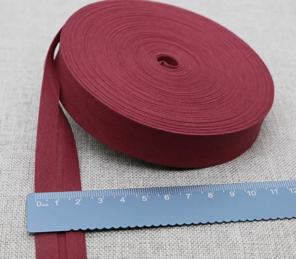 20MM 100% Baumwolle Schrägband, gefalteter Stoffstreifen für DIY-Nähzubehör, Kantenverkleidung, Bastelzubehör, 5/10 Meter pro Rolle – Detail 5
