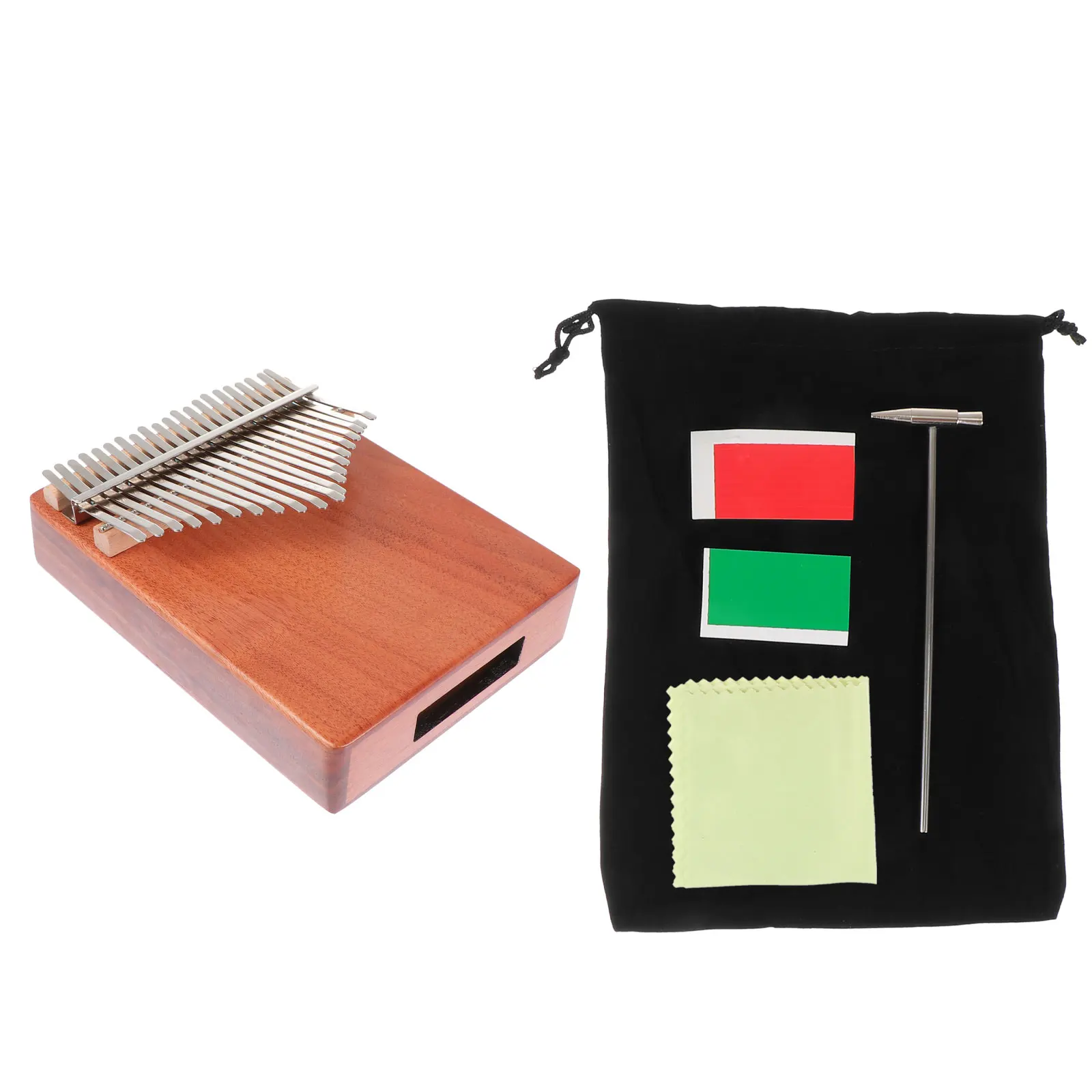 

1 set 1 Set 21 Tone Kalimba Thumb Piano Portable Finger Instrument Wood Color Full Veneer Solid Wood Pure Sound Beginner