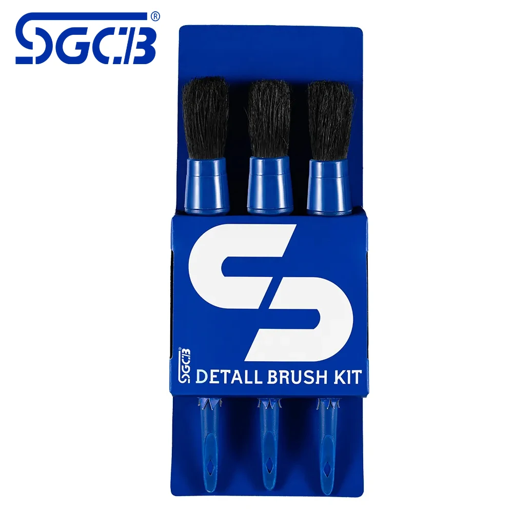 

SGCB 3 Pcs Microfiber Polyester Car Detailing Brush Set Auto Cleaning Brush Scratch Free for Interior Leather Dashboard Air Vent