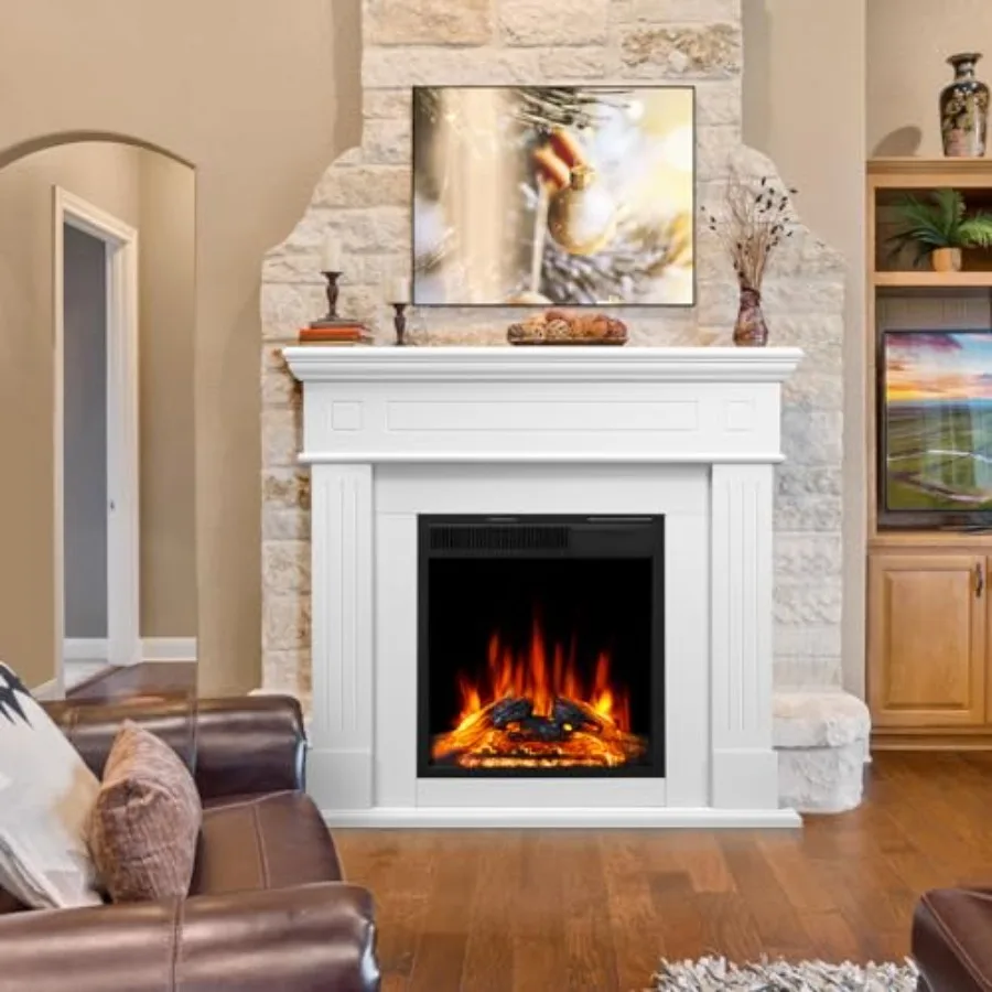 

43 Electric Fireplace Mantel Freestanding Electric Fireplace with Remote Control Adjustable LED Flame Effect Dual Heat Settings