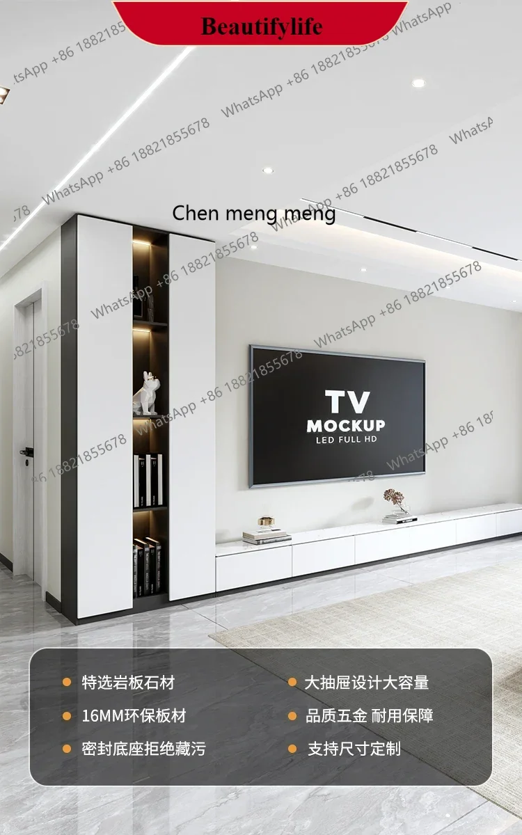 

G153 Modern Light Luxury Simple Living Room TV Cabinet Hanging Combination Entire Wall Locker