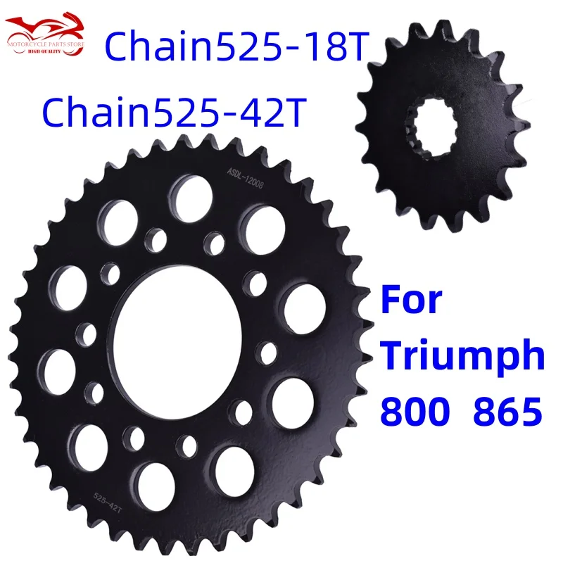 525 chain 42 T 18 Tooth Sprocket For Triumph 800 865 America 800 865 Speedmaster 865 America LT 800cc 865cc 18 42 Teeth Sprocket