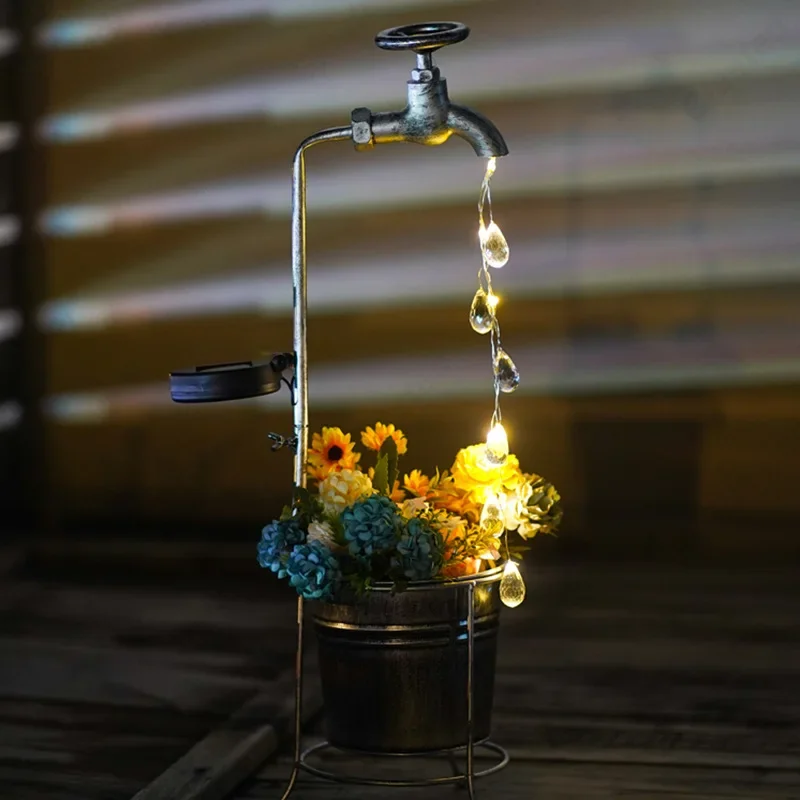 

Creative LED Water Drop Water Solar Faucet Light Outdoor Courtyard Garden Decoration Atmosphere Lighting Fixtures