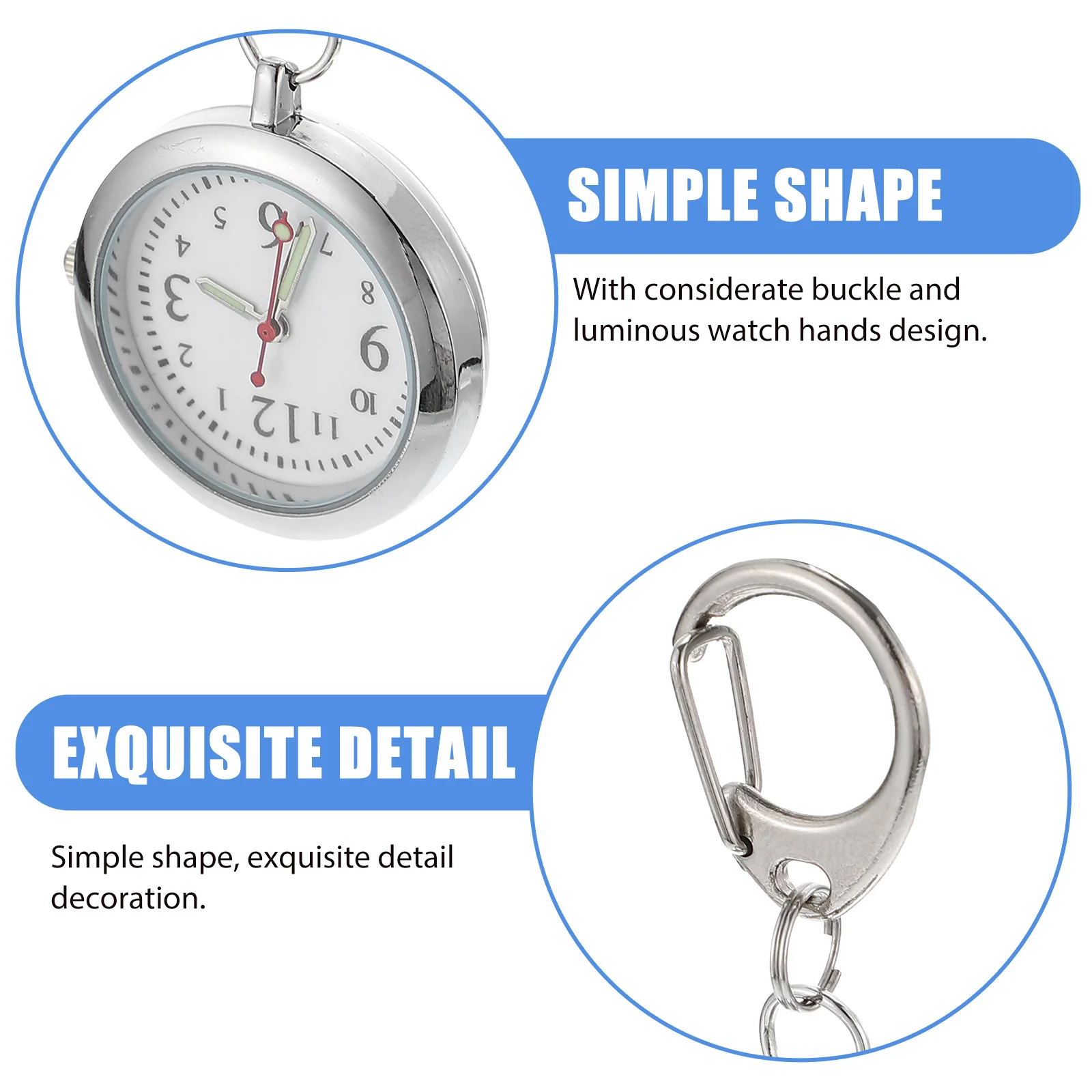 

Stainless Steel Nurse Hanging Clip-On Pocket Luminous Hands Night Glowing Design Light Durable Hospital Work Decorative Nurse