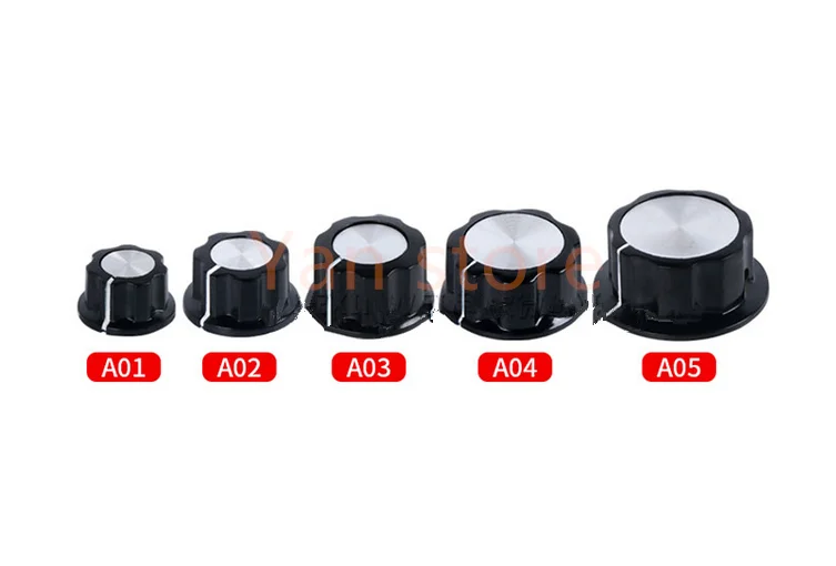 

1PC Potentiometer Knob Cap MF-A01 A02 A03 A04 A05 Effect Device Aluminum Bakelite Supporting RV24YN,RV30YN, WX112，3590S,