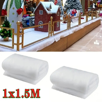 1Mx1.5M Christmas Simulation Snow Blanket Thickened SnowCotton Artificial Snowflake for SnowScene Arrangement Holiday Decoration