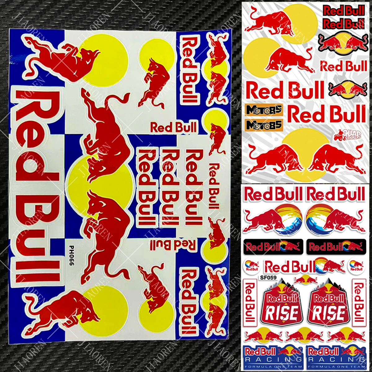 1 set Red Bull Stickers Logo Helm Tank Sticker voor Ktm Honda Kawasaki Suzuki Yamaha Ducati