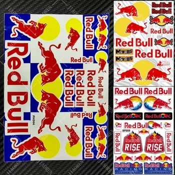 1 set di adesivi Red Bull logo decalcomania serbatoio casco per Ktm Honda Kawasaki Suzuki Yamaha Ducati