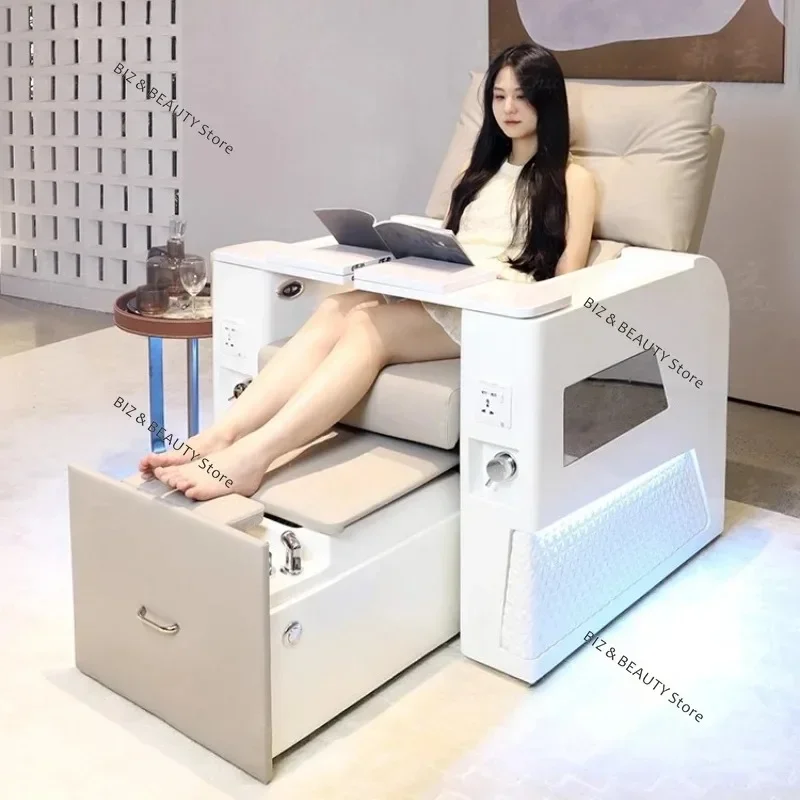 E182 Luxury Electric Manicure Table Multi-functional Sofa Manicure Eyelash Manicure Table Foot Bath Massage Furniture