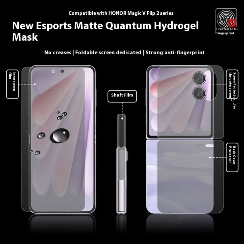 

Matte Hydrogel Soft TPU Film For Honor Magic V Flip 2 HoInner Outer Hinge Sticker Full Body Screen Protector Honor Magic V Flip