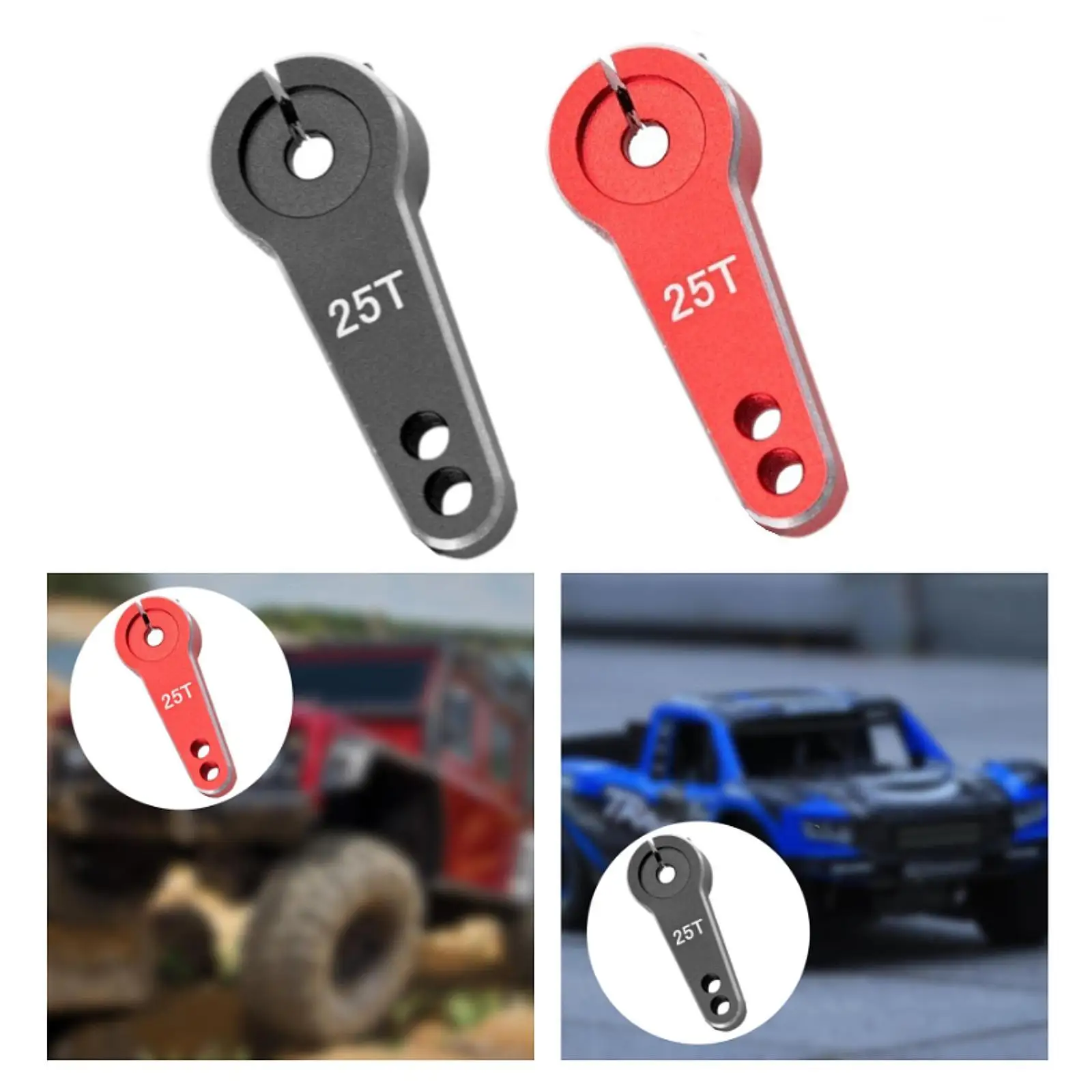 

1/10 RC Car 25t Servro Arm, Steering Arm in RC Metal for Axial Vehicles Because