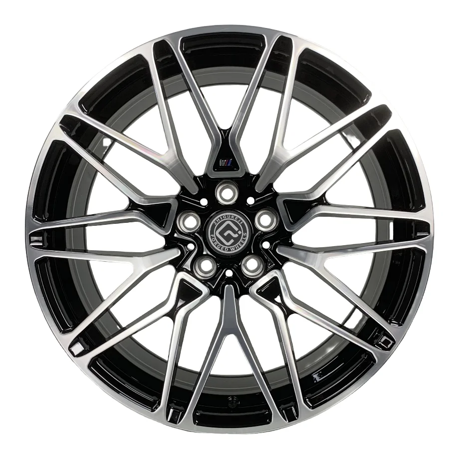 Factory direct sale custom forged rims size 19x8.5 PCD 5x112 offset +25 bright black finish custom alloy concave forged rims