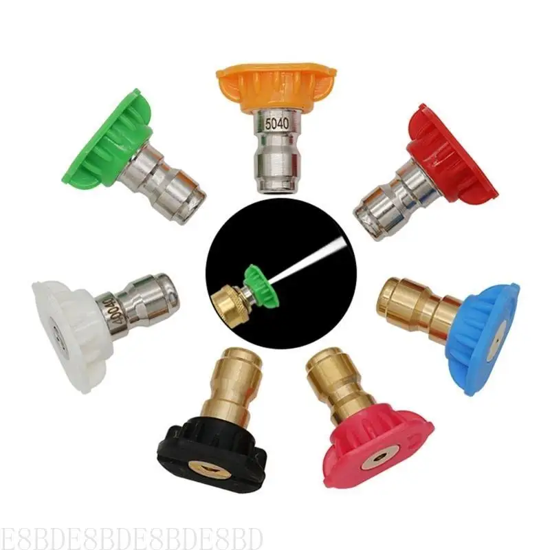 

E8BD 1/4 Water Nozzles Joint High Pressure Washer Water Guns Adapter 1/4" Adapter Accessory Attachment Set Quick Adapter