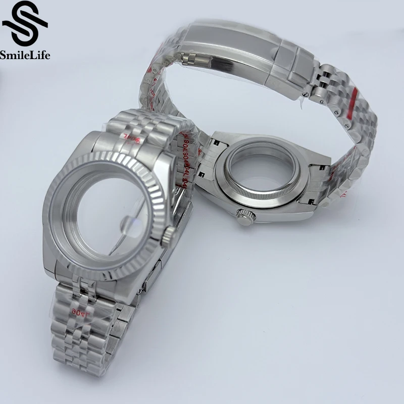 SmileLife 36mm/39mm NH35 Watch Case For Watch Accessories 904L Stainless Steel Fit NH35 NH36 Movement 28.5mm Dial Jubilee Band