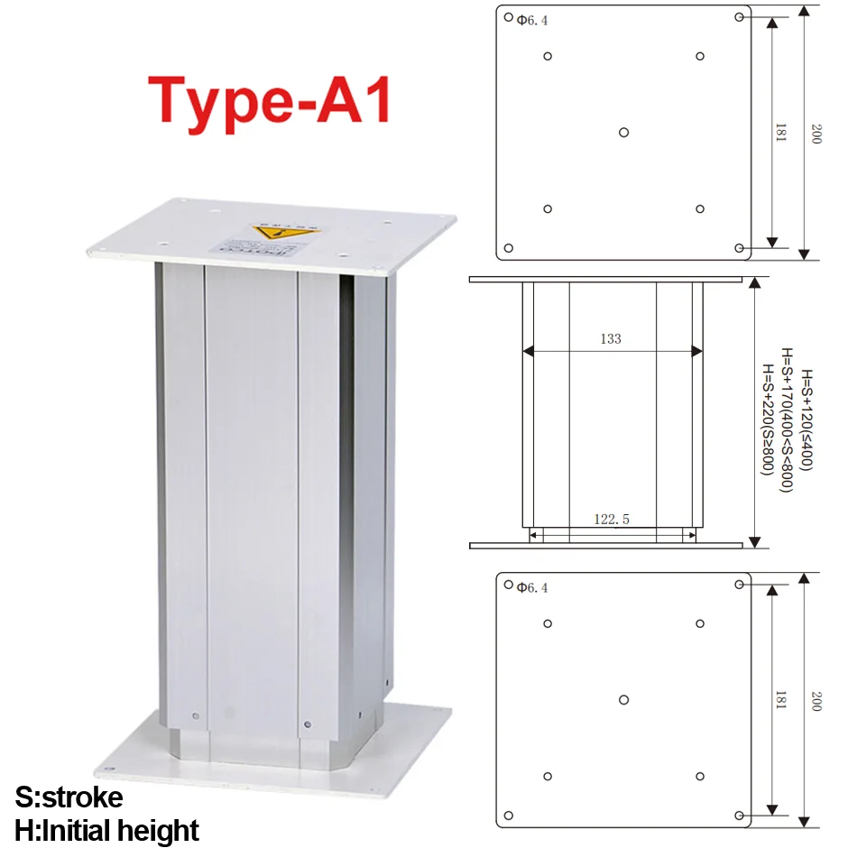 Imagem -03 - Coluna de Elevação Elétrica com Altura Ajustável Tatami Underfloor rv pé de Mesa do Carro Atuador Linear Desk 2500n Motor dc 24v