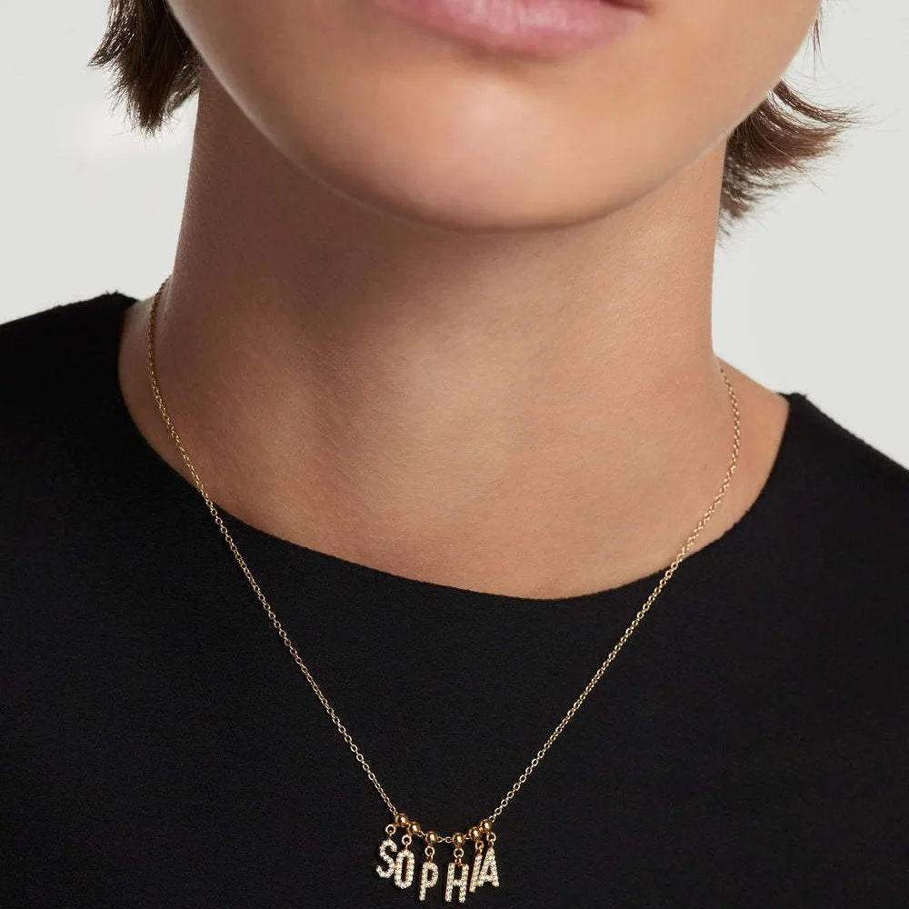 Birthday Gift DIY Personalised Fashion925 Sterling Silver Necklace Numbers Letters Pendant Charms