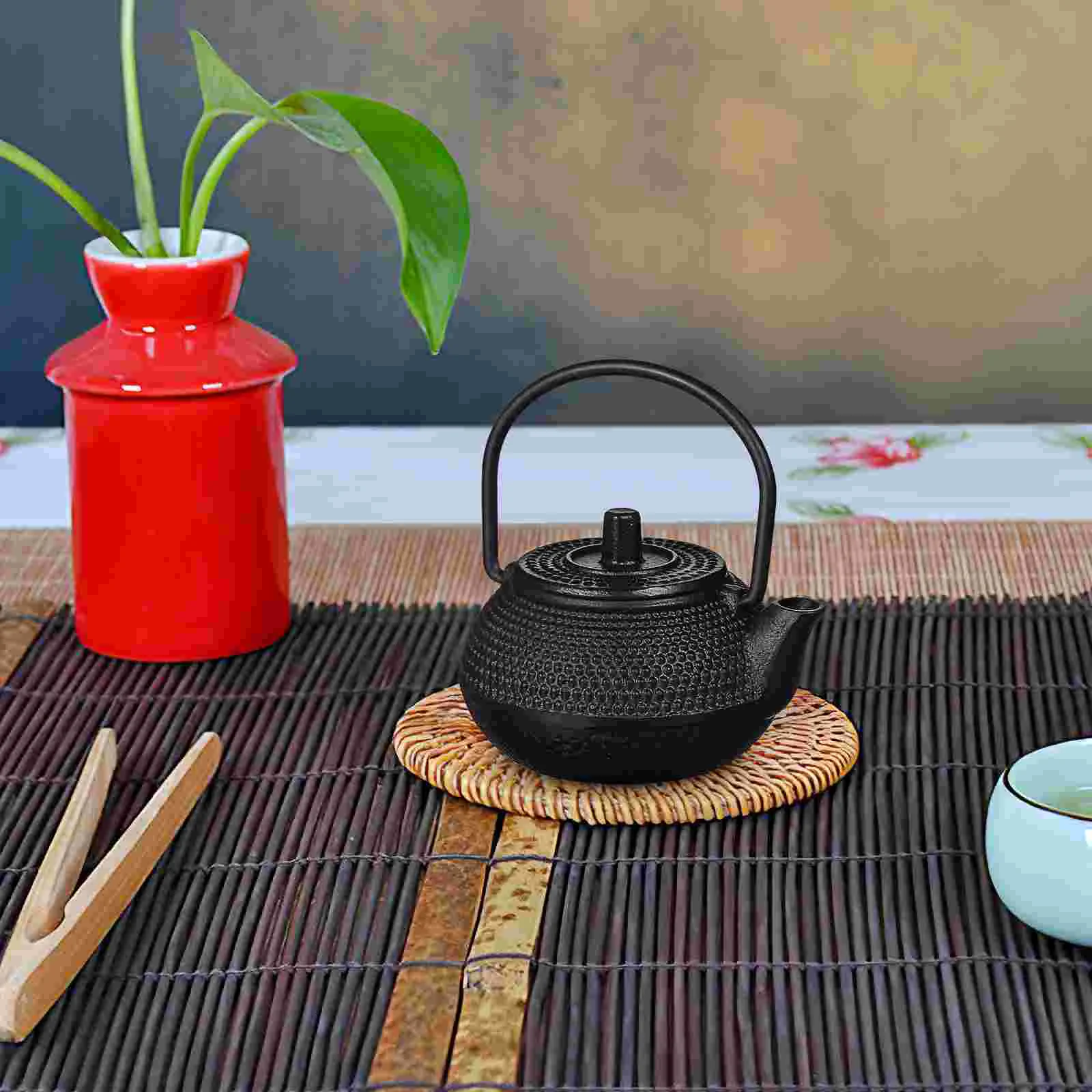 Tea Pet Coffee Pot Cast Iron Teapot Set Kettle Miniature Heating Small Ornament Iron Teapot Tabletop Ornament Adornment Tea Pet