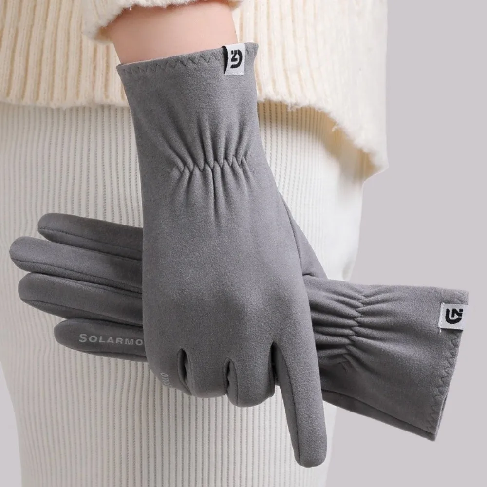 New Dralon Winter Gloves Warm Full Finger Driving Mittens Coldproof Windproof Full Finger Gloves Autumn and Winter
