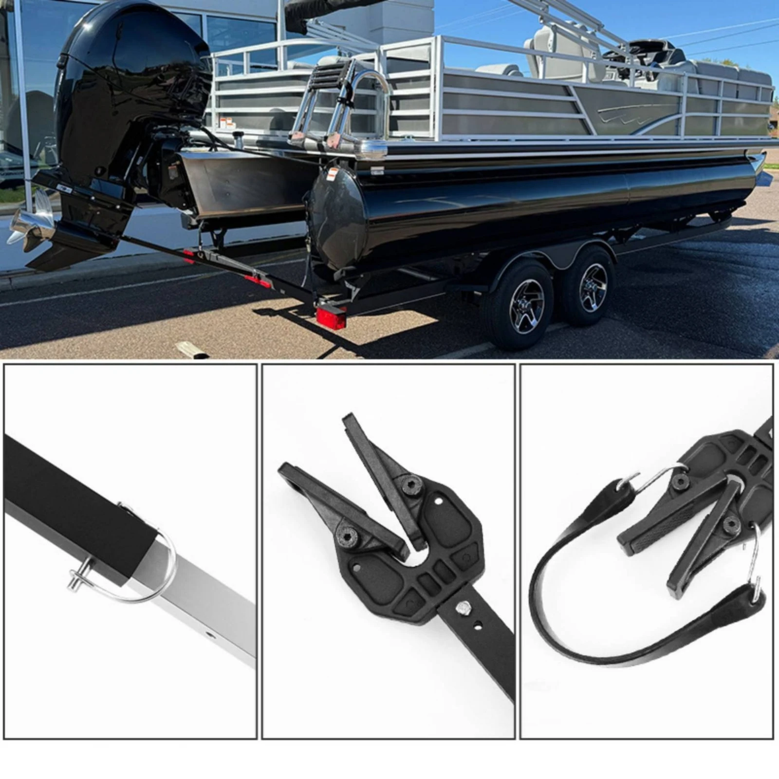 Outboard Motor Bracket Clamp-on Outboard Motor Support Adjustable Black for Anglers, Boats