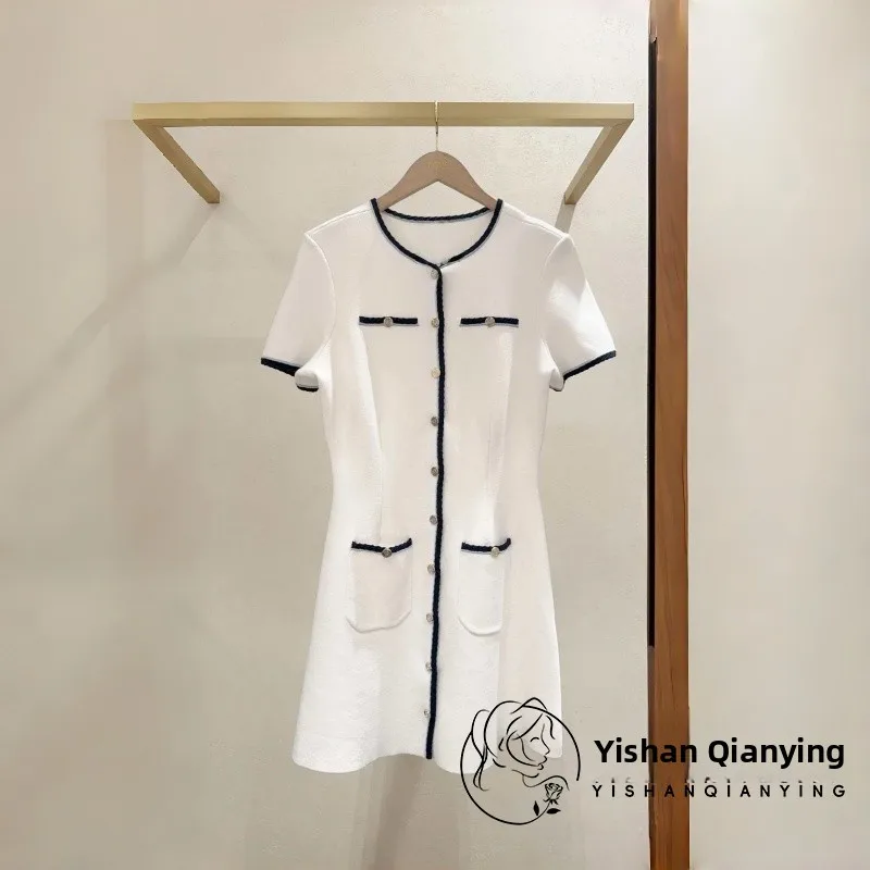 

Весна 2026: Женская вязаная кофта с пуговицами, коротким рукавом, модная, с открытым передом, в стиле колор-блок, приталенная, без рукавов