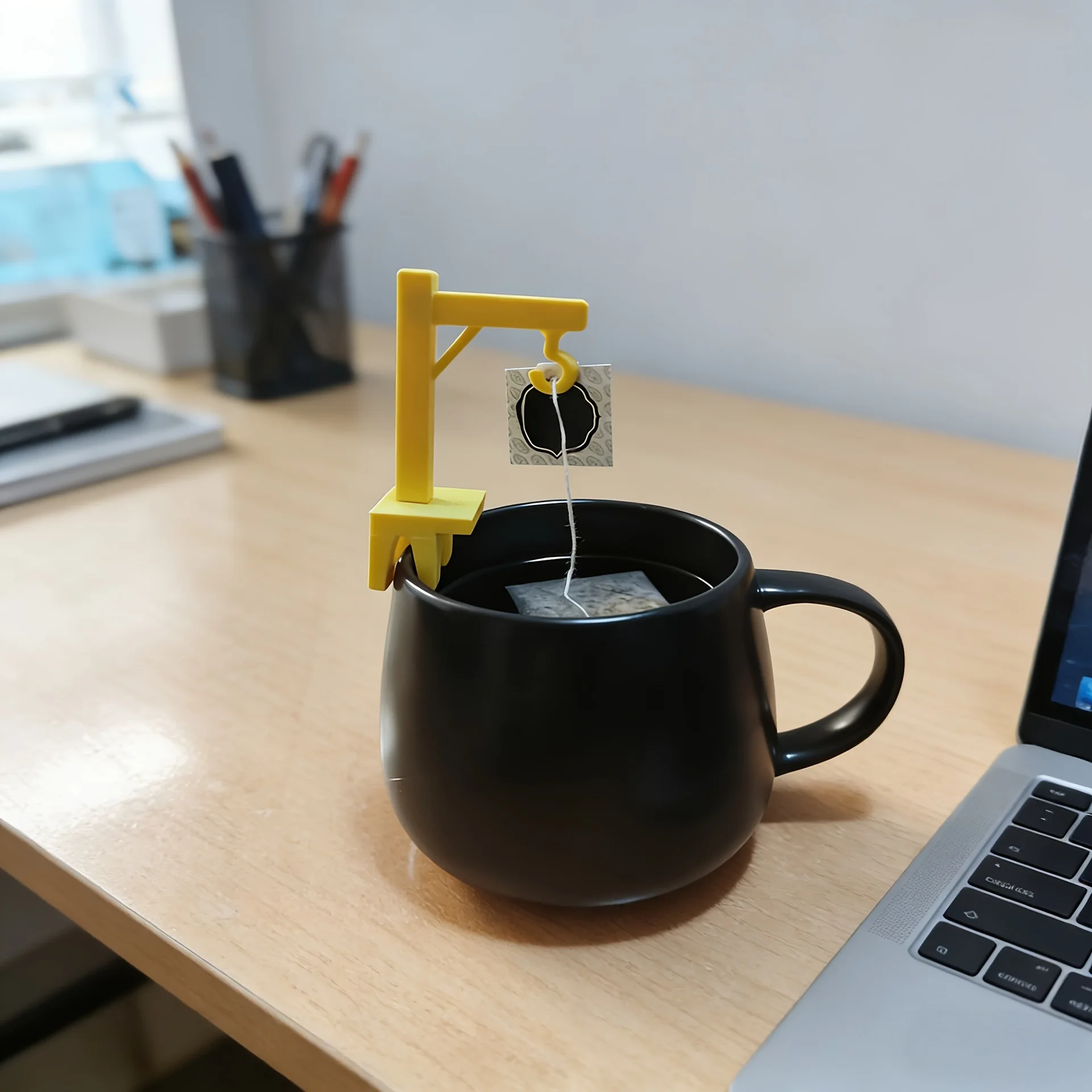 3D Printed Creative Mini Crane Shaped Tea Bag Holder Clip for Home Office Desk Decoration Tea Brewing