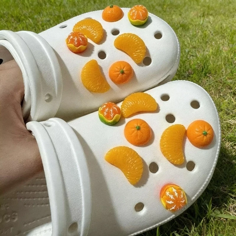 

Забавные декоративные элементы для обуви серии Simulated Orange Flap: популярные дизайнерские шармы для DIY украшения обуви в стиле Ins