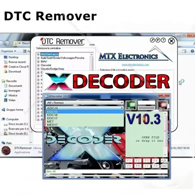 Hot Selling XDecoder 10.3 DTC Remover DTC OFF Delete obd2 scanner Software Disable Error off DTC Remover 1.8.5.0 for many Laptop