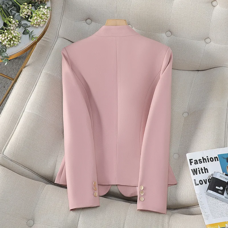 NewAutumn Women Blazer Coat Long Sleeve Single Button Office Ladies Business Work Wear Formal Short Suit Jacket Damska odzież wierzchnia