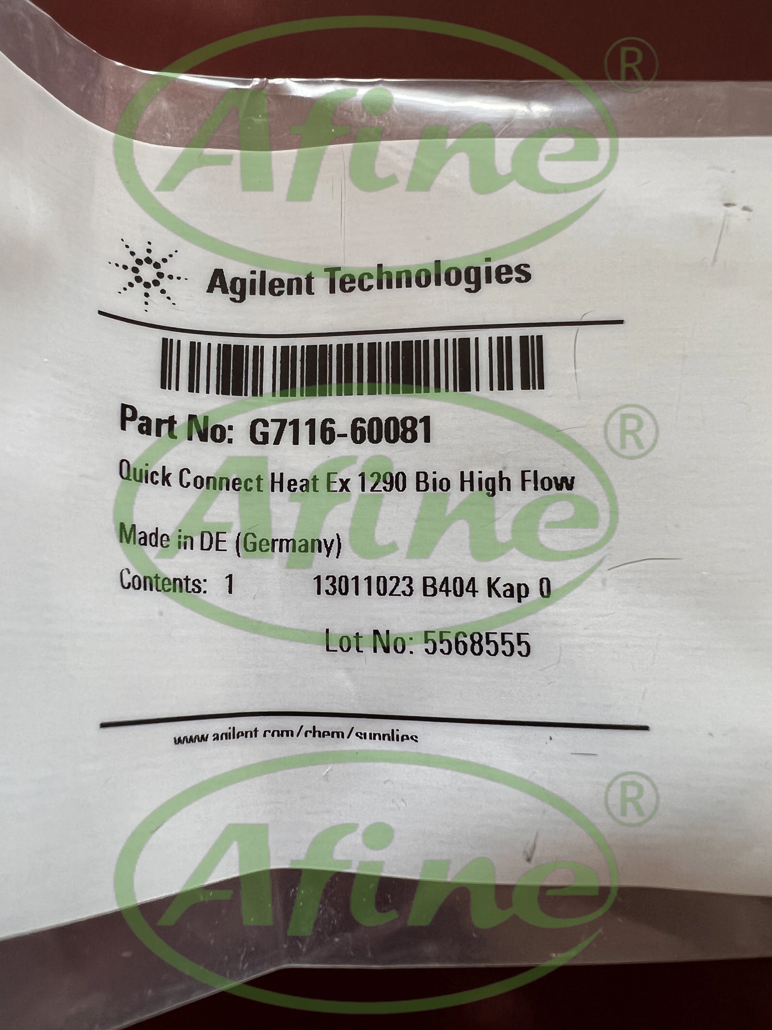 

AFINE Agilent G7116-60081 Quick-Connect Heat Exchanger, 1290 Bio High Flow