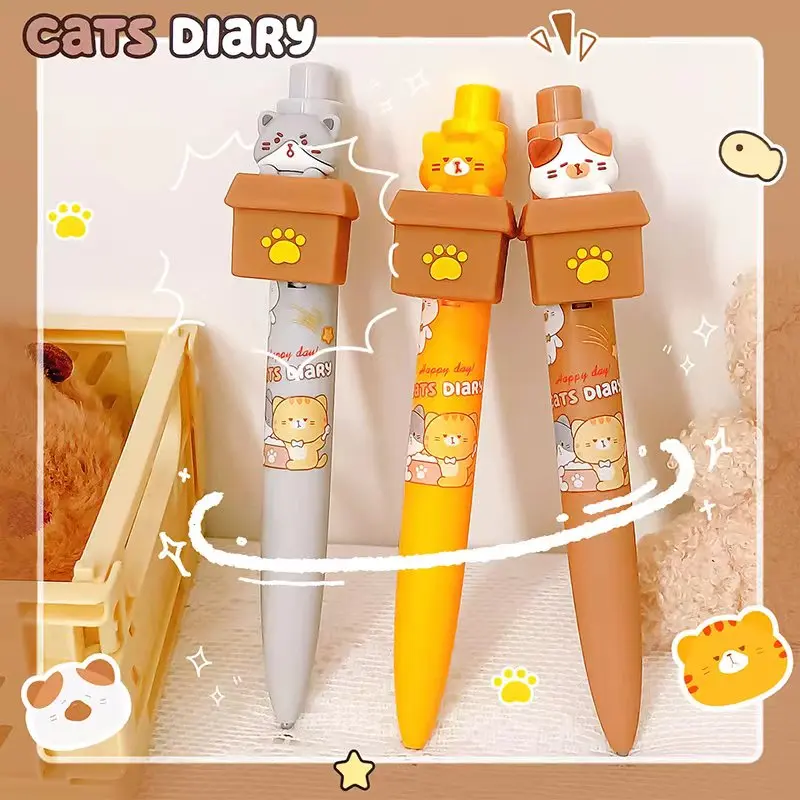 Aesthetic stationery items back to school Writing pens cat gel pens Elegant pens Kawaii Stationery supplies cute pens