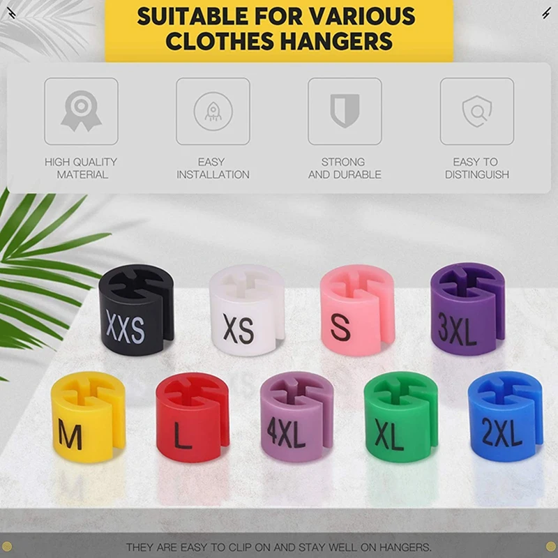 1740 ชิ้น Snap ขายปลีกแขวนเสื้อผ้าขนาดเครื่องหมายแท็กเสื้อผ้า Xxs ถึง 4Xl ขนาดการเข้ารหัสสีแบ่งแขวนป้ายหัวเข็มขัด