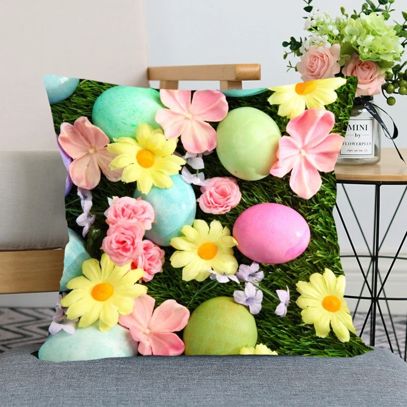 New Custom Easter 01 Pillow Case For Home Decorative Pillows Cover Invisible Zippered Throw PillowCases 45X45cm 0331